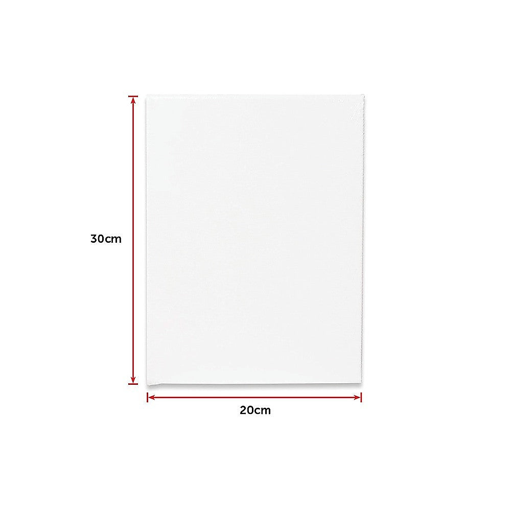 5 pack of 20x30cm Artist Blank Stretched Canvas Canvases Art Large White Range Oil Acrylic Wood