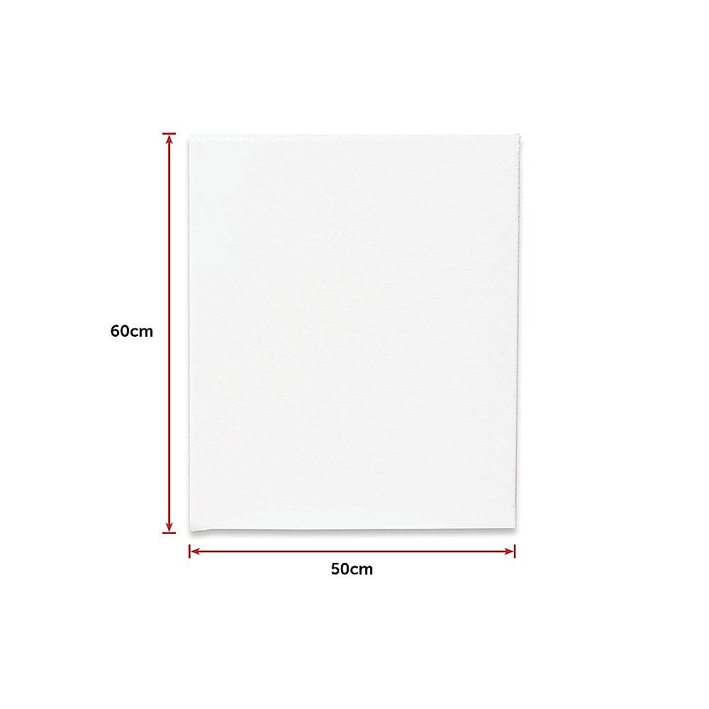 5 pack of 50x60cm Artist Blank Stretched Canvas Canvases Art Large White Range Oil Acrylic Wood