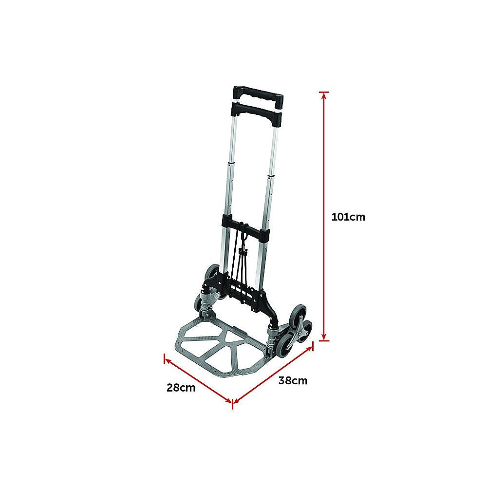 Stair Climbing Trolley 6 Wheels Aluminium Folding Hand Cart Climb Steps