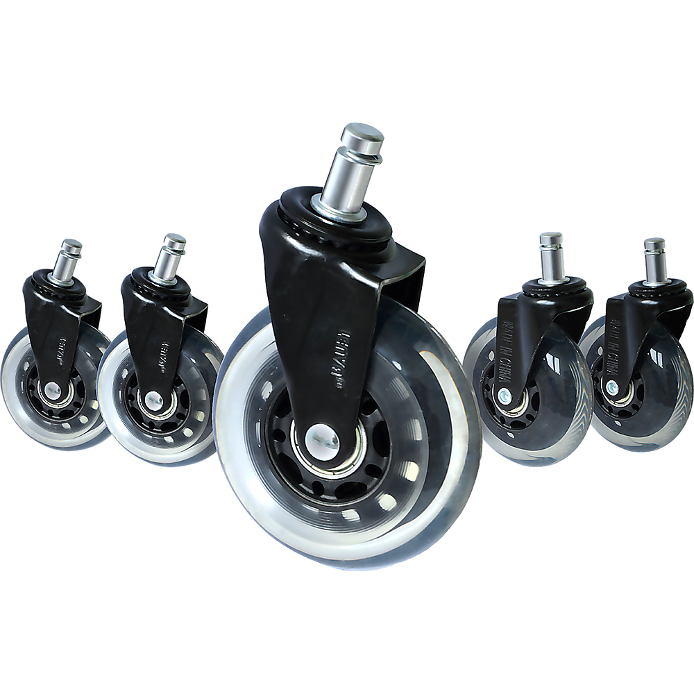 5x Office Chair Caster Wheels Set Heavy Duty & Safe for All Floors w/Universal Fit