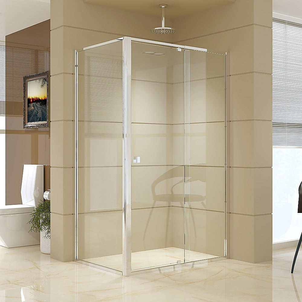 Semi Frameless Shower Screen (114~122)x 195cm & (98~101)x195cm Side AS/NZS Glass
