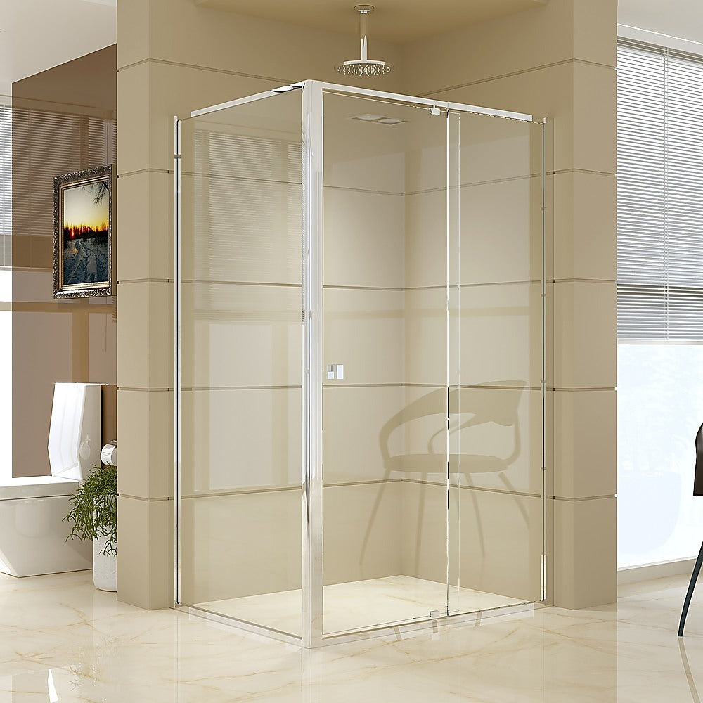 Semi Frameless Shower Screen (114~122)x 195cm & (89~92)x 195cm Side AS/NZS Glass