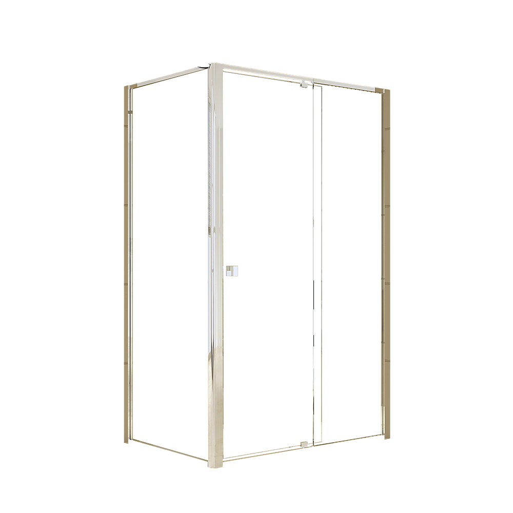 Semi Frameless Shower Screen (114~122)x 195cm & (77~80)x 195cm Side AS/NZS Glass