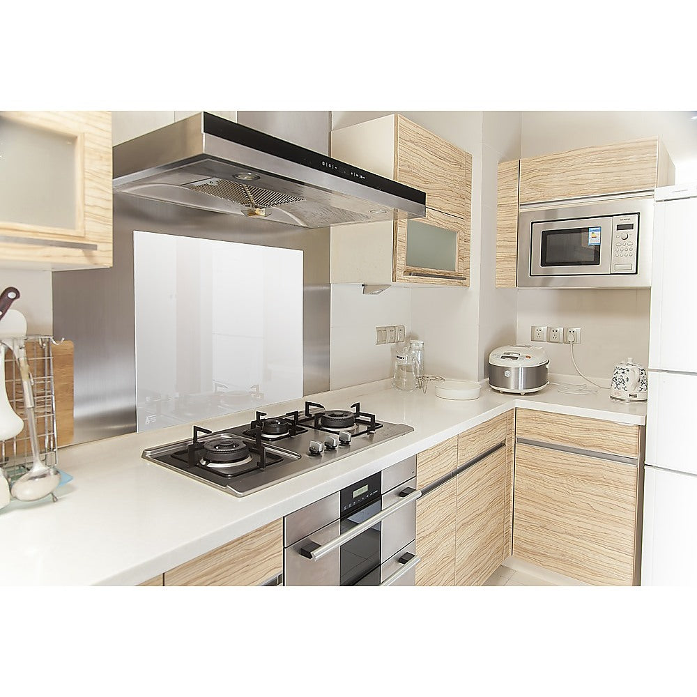 Toughened 60cm x 70cm White Glass Kitchen Splashback