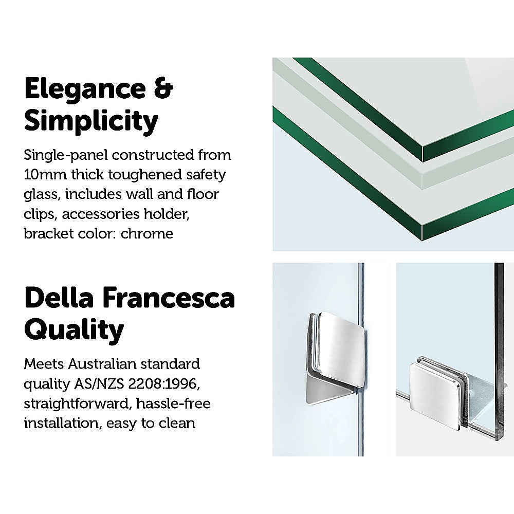 700 x 2100mm Frameless 10mm Safety Glass Shower Screen