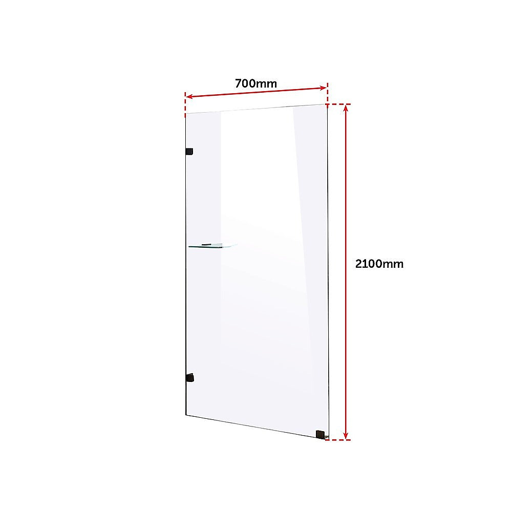 700 x 2100mm Frameless 10mm Safety Glass Shower Screen