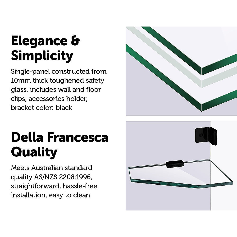 900 x 2100mm Frameless 10mm Safety Glass Shower Screen