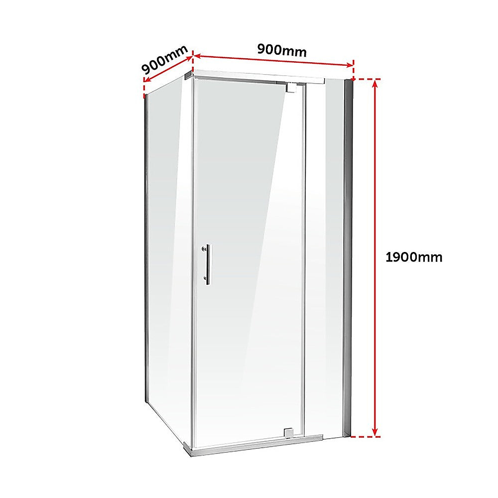 Shower Screen 900x900x1900mm Framed Safety Glass Pivot Door By Della Francesca