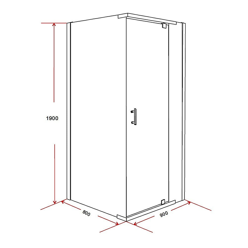 Shower Screen 900x800x1900mm Framed Safety Glass Pivot Door By Della Francesca