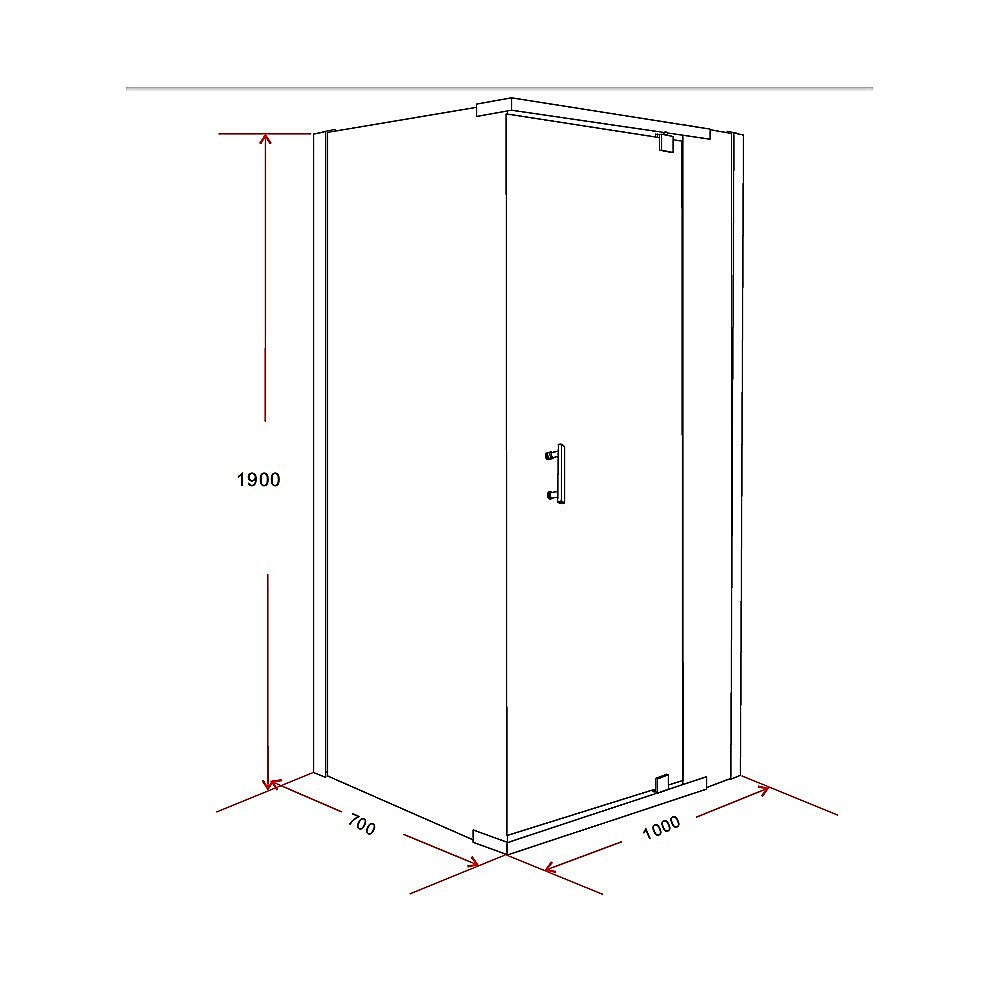 Shower Screen 1000x700x1900mm Framed Safety Glass Pivot Door By Della Francesca