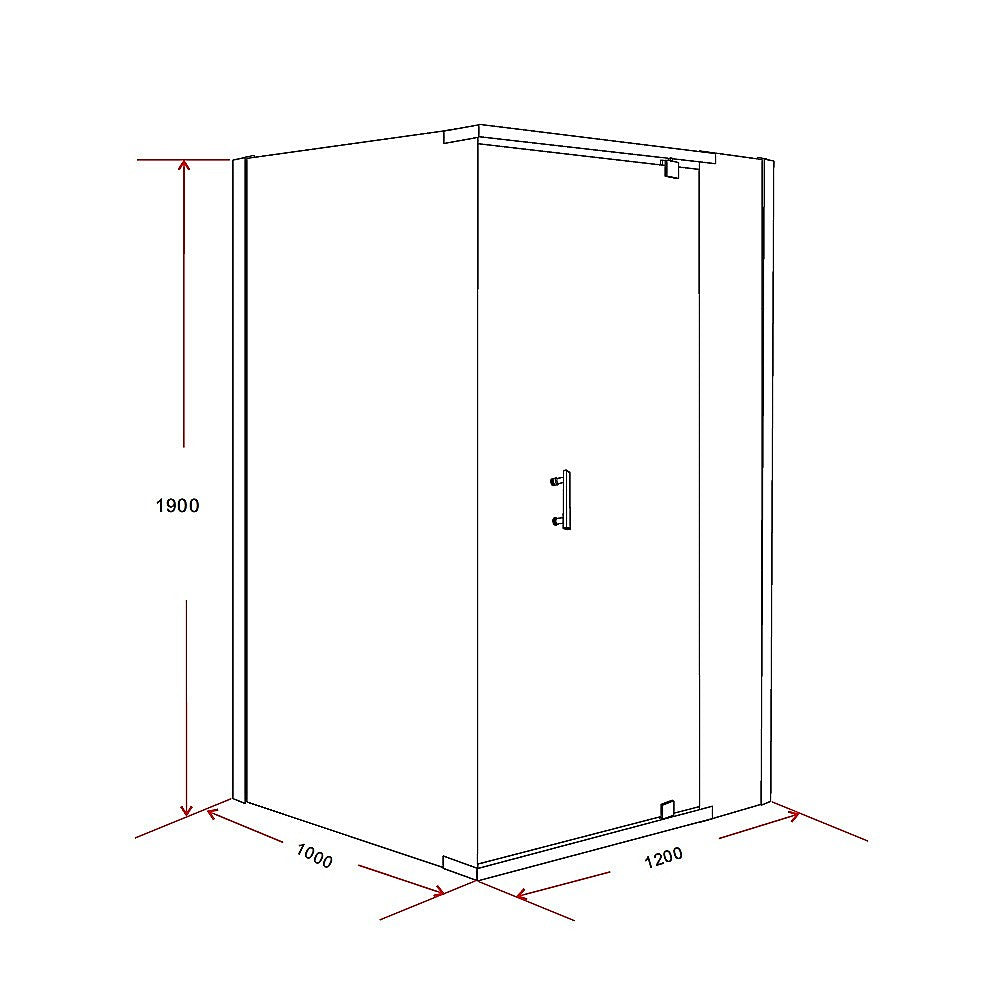 Shower Screen 1200x1000x1900mm Framed Safety Glass Pivot Door By Della Francesca