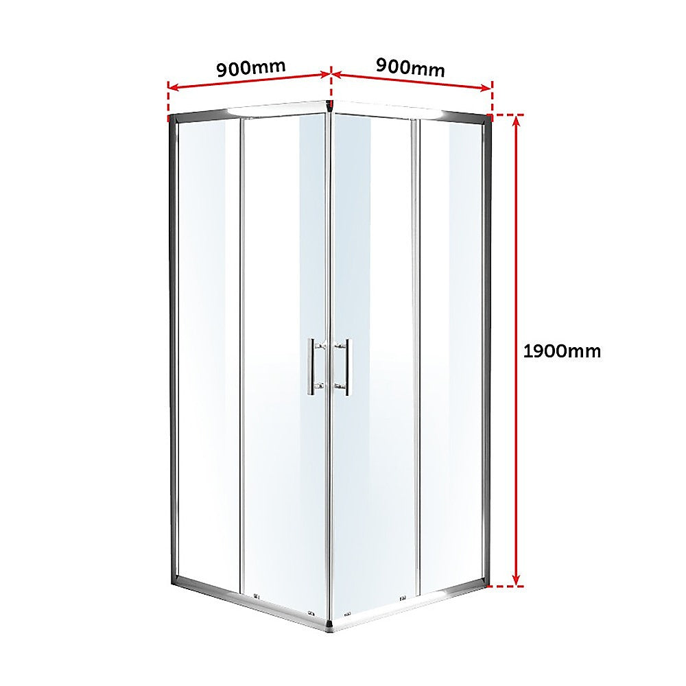 900 x 900mm Sliding Door Nano Safety Glass Shower Screen By Della Francesca