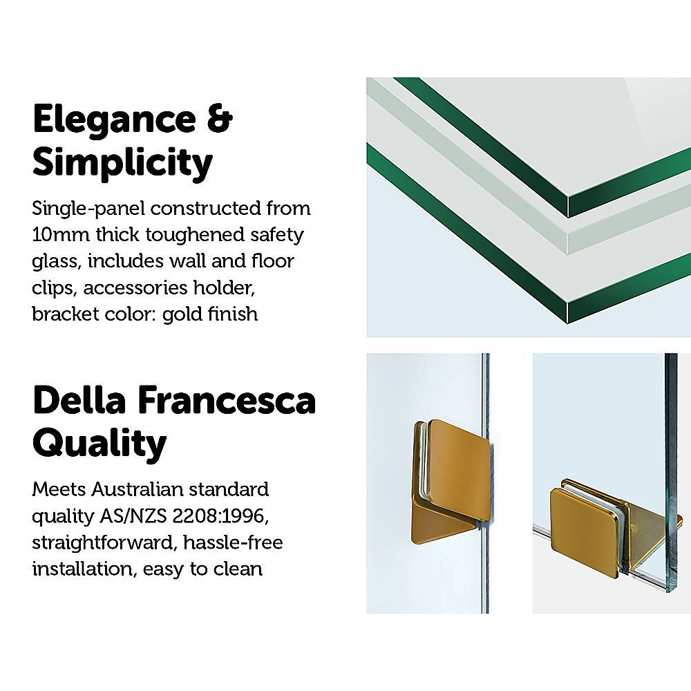 900 x 2100mm Frameless 10mm Safety Glass Shower Screen