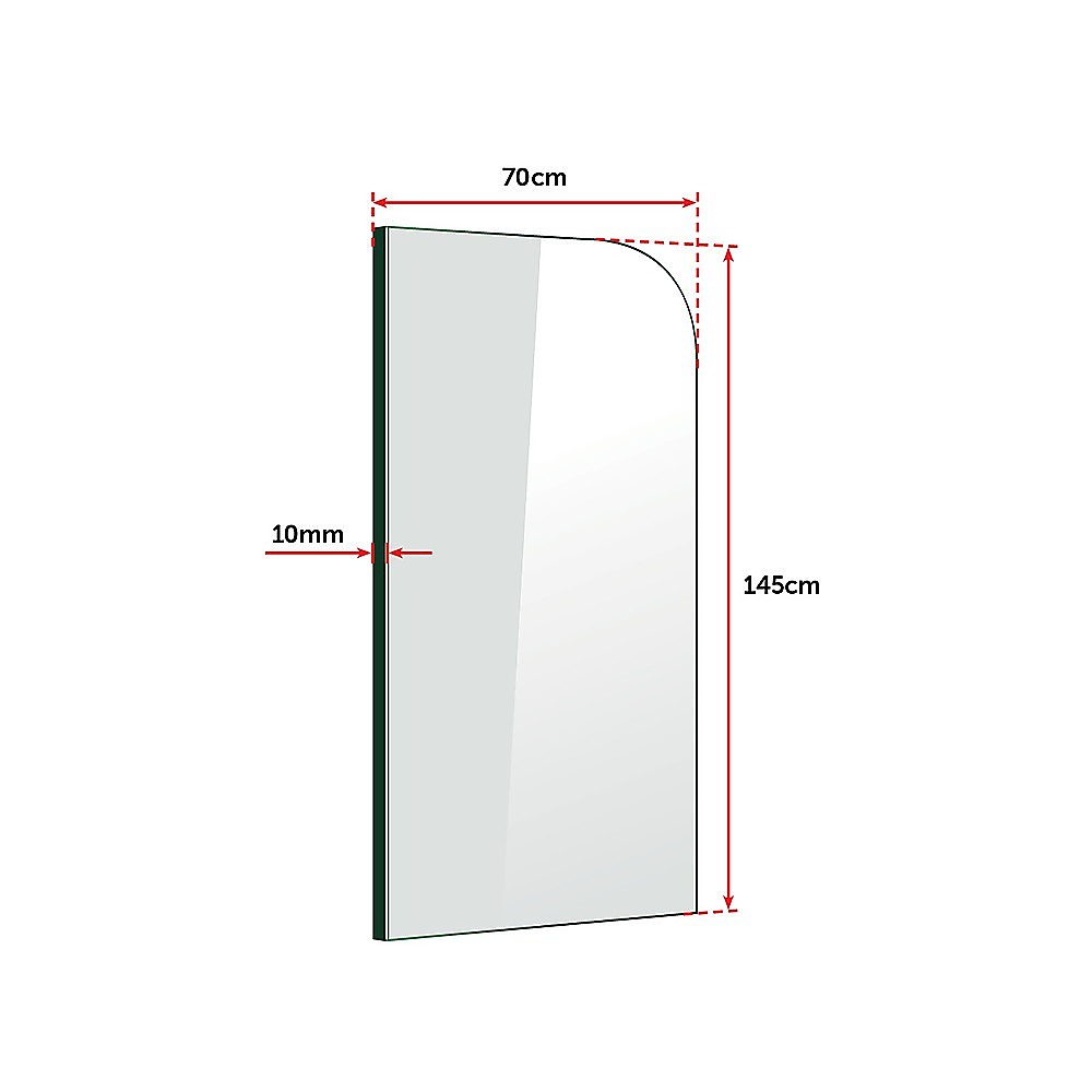 700 x 1450mm Frameless Bath Panel 10mm Glass Shower Screen By Della Francesca