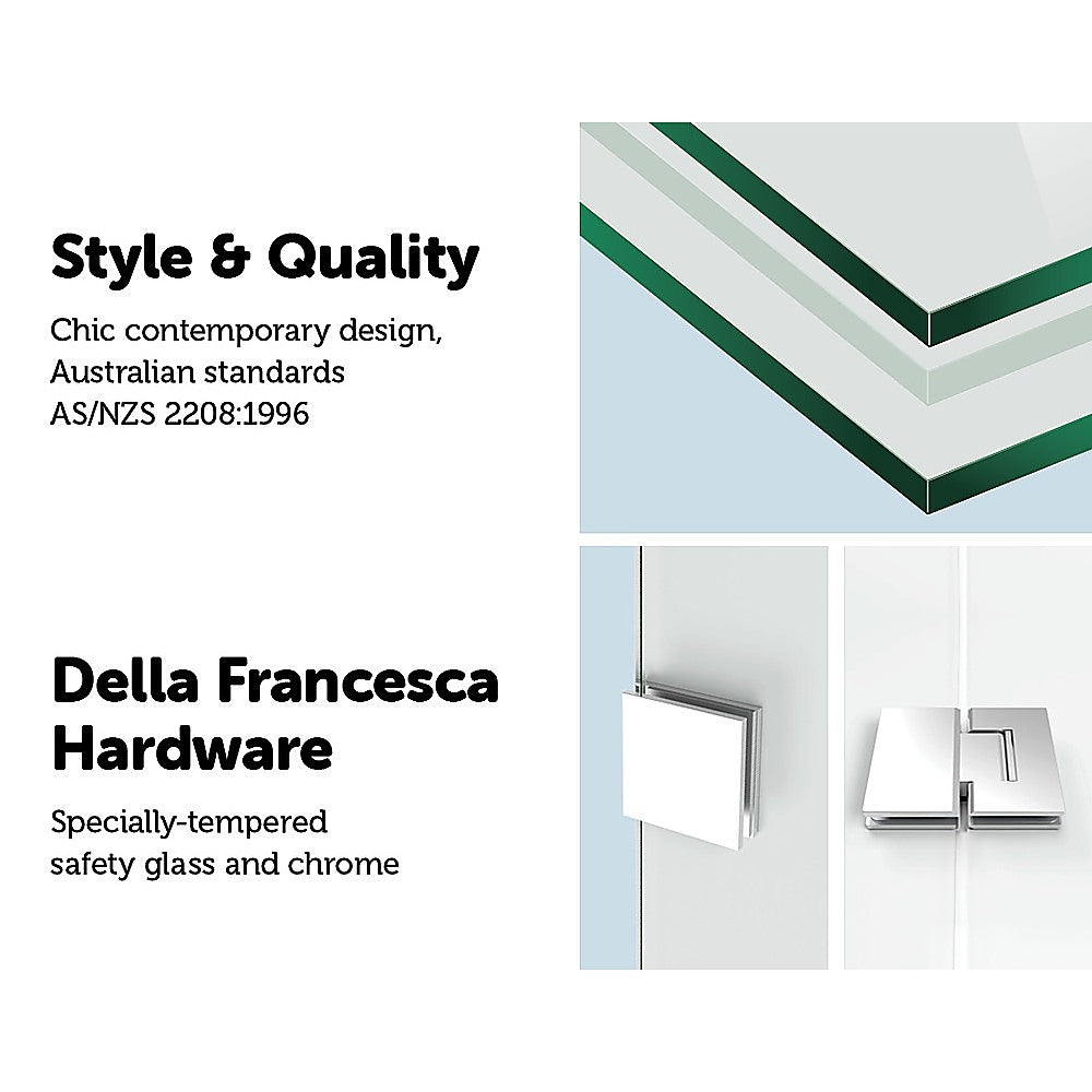 1200 x 1450mm Frameless Bath Panel 10mm Glass Shower Screen By Della Francesca