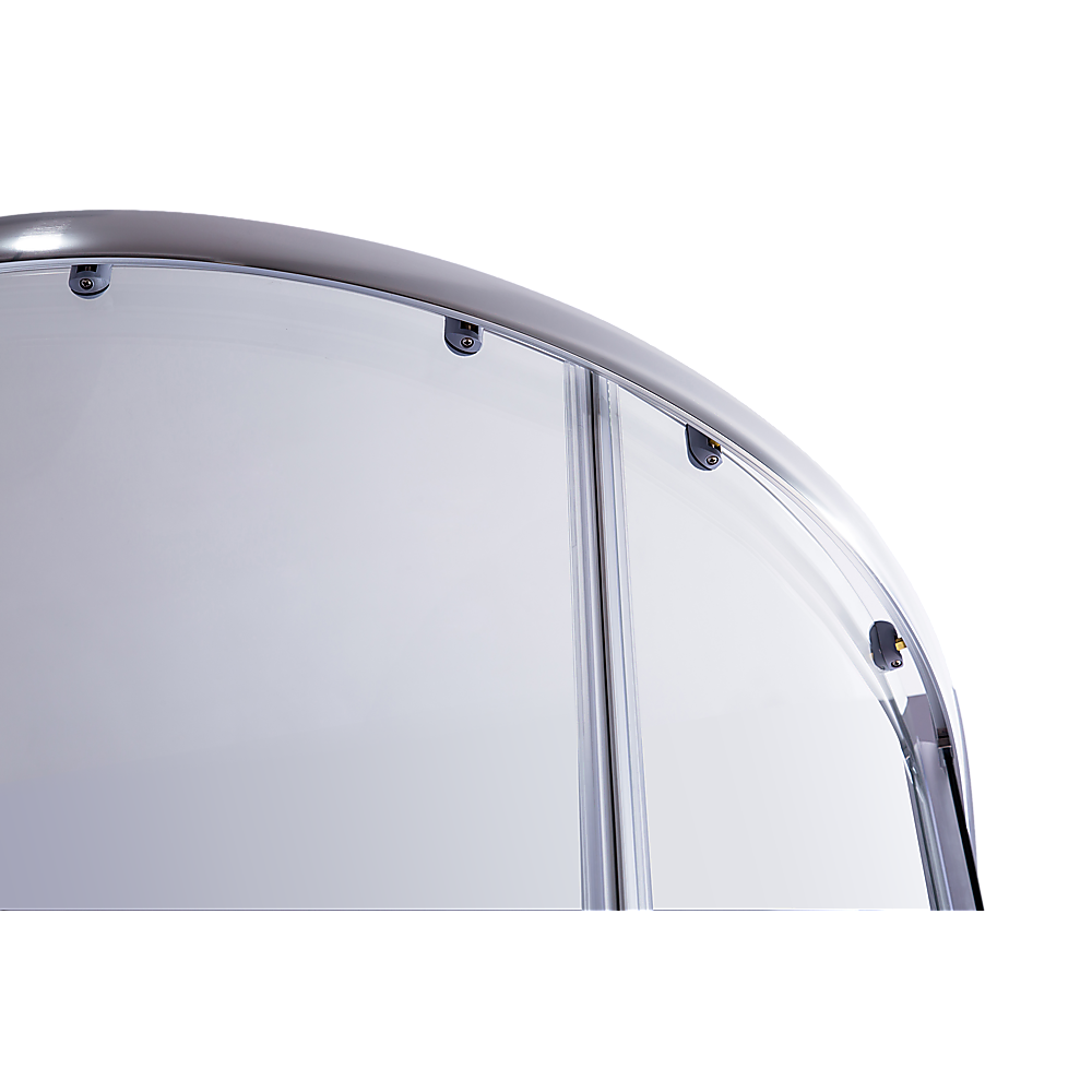 90 x 90cm Rounded Sliding 6mm Curved Shower Screen with Base in Chrome