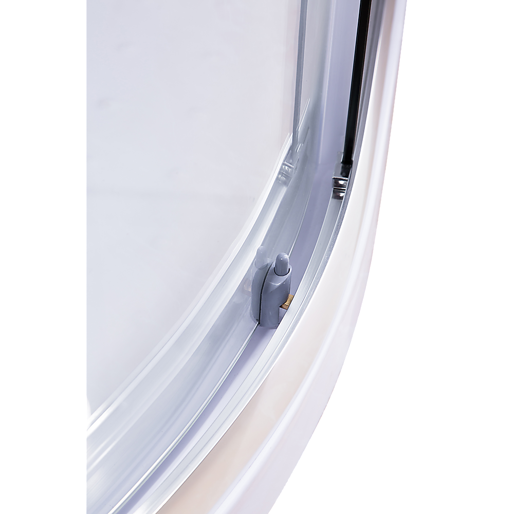 90 x 90cm Rounded Sliding 6mm Curved Shower Screen with Base in Chrome