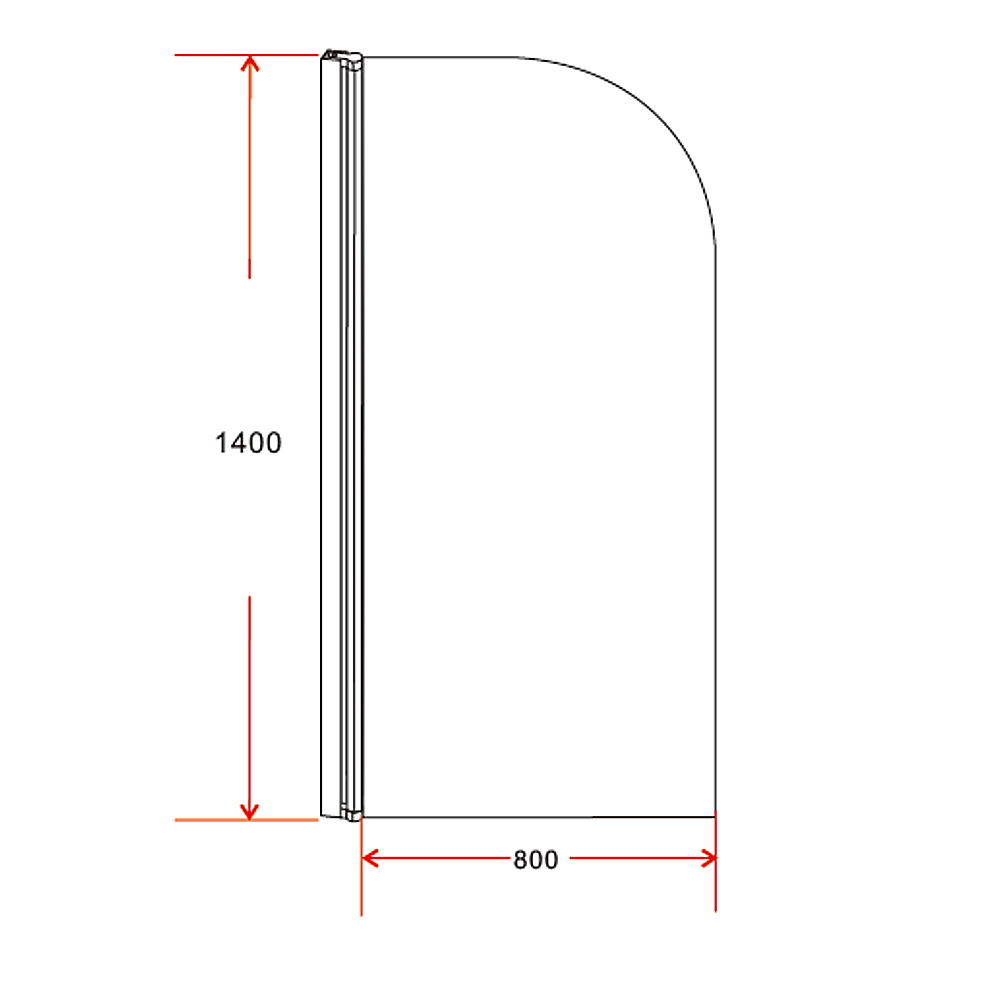 180° Pivot Door 6mm Safety Glass Bath Shower Screen 800x1400mm By Della Francesca