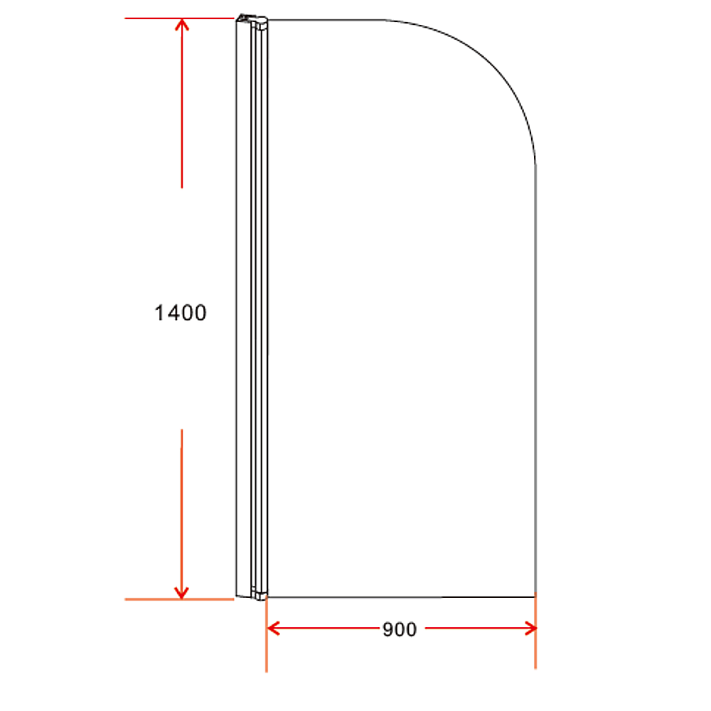 180° Pivot Door 6mm Safety Glass Bath Shower Screen 900x1400mm By Della Francesca