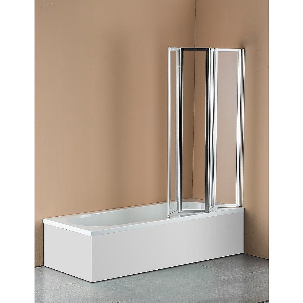 4 Fold Chrome Folding Bath Shower Screen Door Panel 1000 x 1400mm