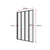 4 Fold Black Folding Bath Shower Screen Door Panel 1000 x 1400mm