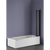 4 Fold Black Folding Bath Shower Screen Door Panel 1000 x 1400mm