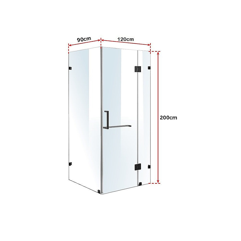 1200 x 900mm Frameless 10mm Glass Shower Screen By Della Francesca