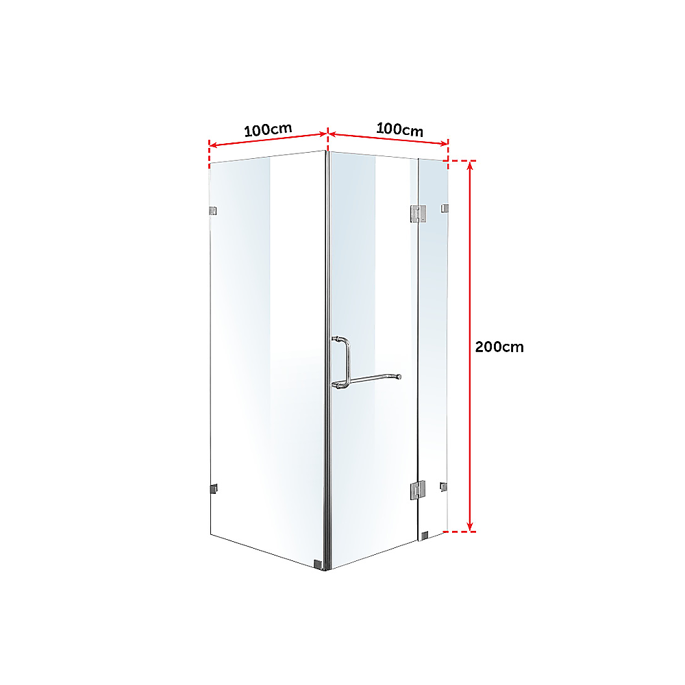 1000 x 1000mm Frameless 10mm Glass Shower Screen By Della Francesca