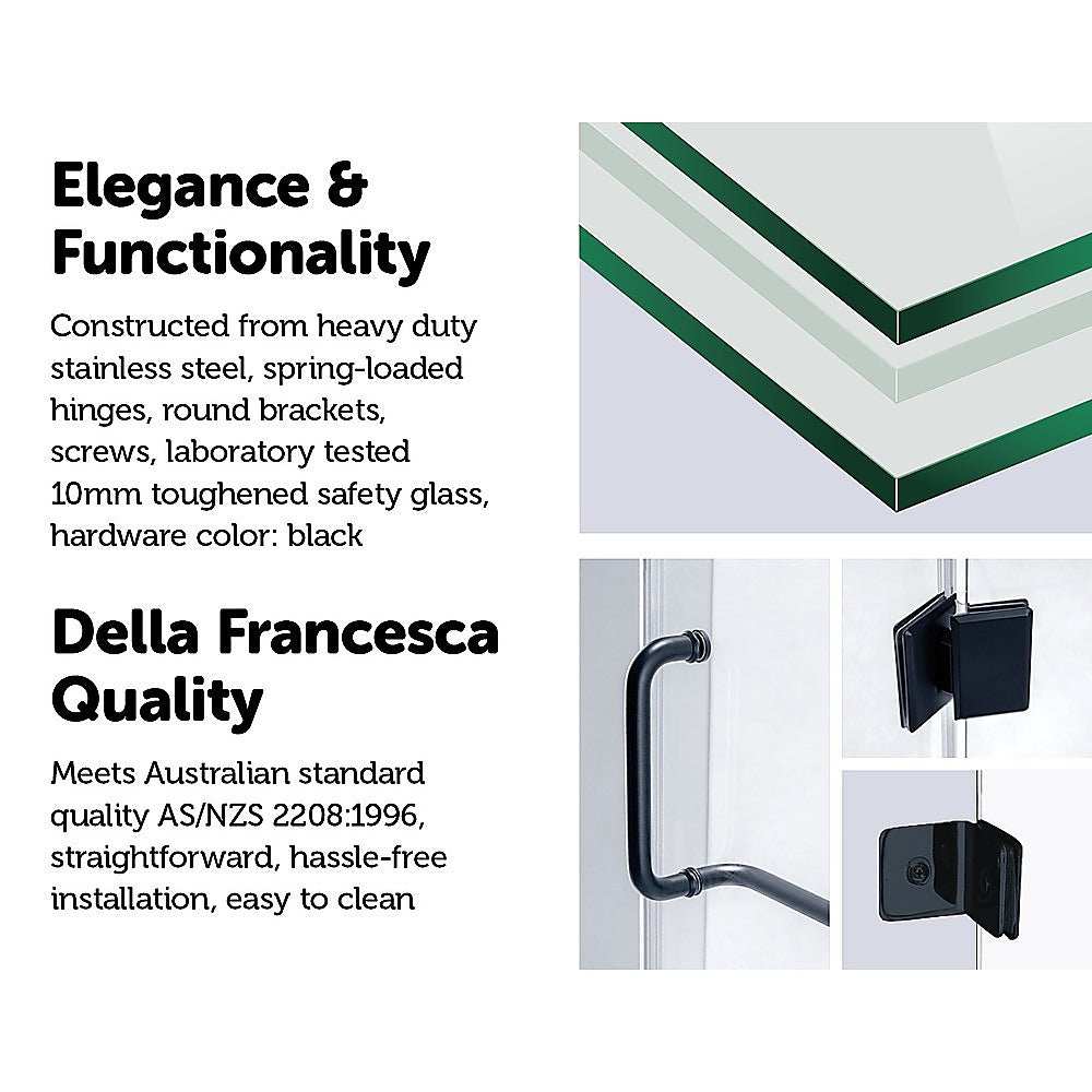1100 x 900mm Frameless 10mm Glass Shower Screen By Della Francesca