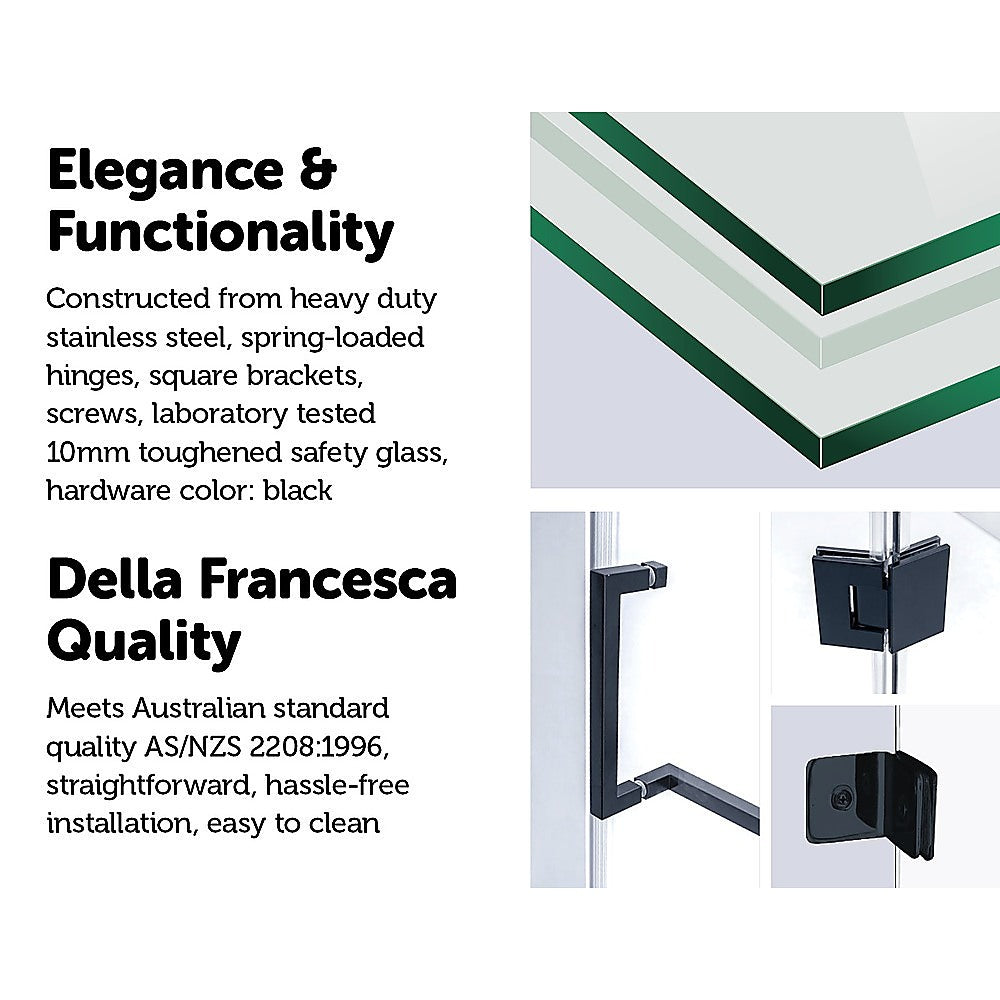 1100 x 900mm Frameless 10mm Glass Shower Screen By Della Francesca