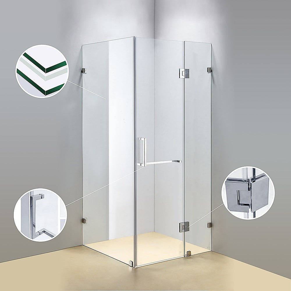 1100 x 1000mm Frameless 10mm Glass Shower Screen By Della Francesca