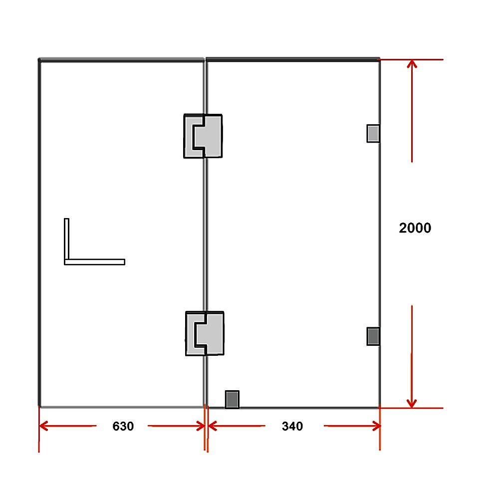 100 x 200cm Wall to Wall Frameless Shower Screen 10mm Glass By Della Francesca