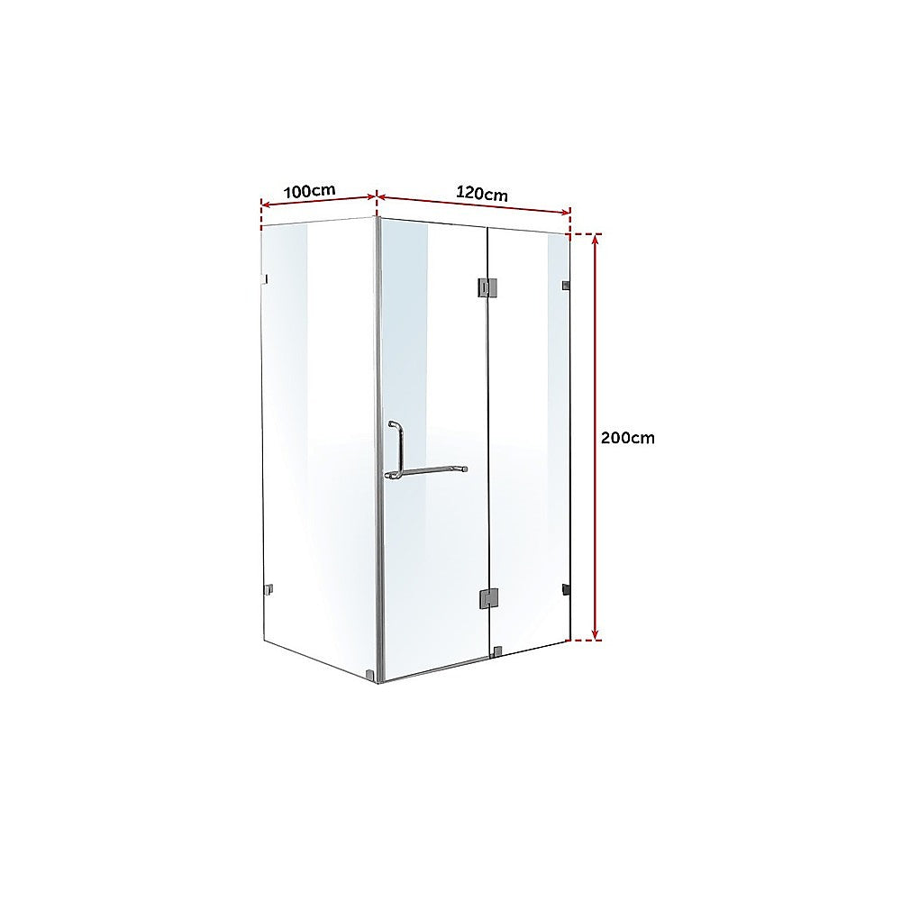 1200 x 1000mm Frameless 10mm Glass Shower Screen By Della Francesca