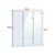 3 Fold Black Folding Bath Shower Screen Door Panel 1300mm x 1400mm