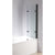 3 Fold Black Folding Bath Shower Screen Door Panel 1300mm x 1400mm