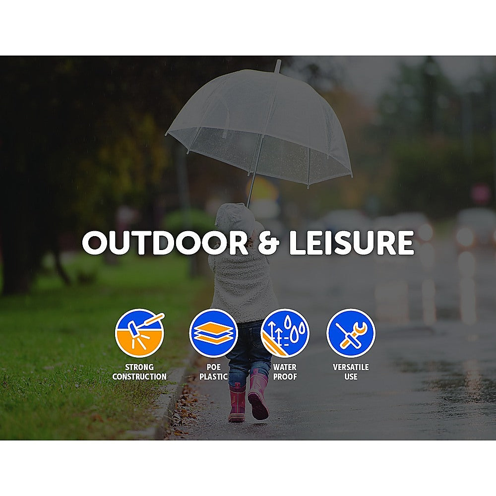 5x Clear Transparent Rain Walking Umbrella Parasol PVC Dome Wedding Party Favour