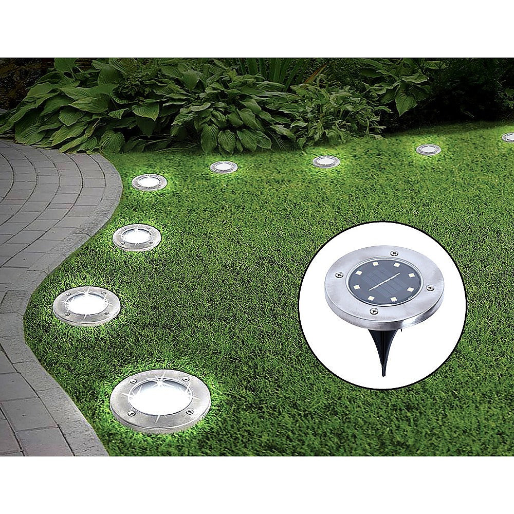 12x Solar Powered LED Buried Inground Recessed Light Garden Outdoor Deck Path
