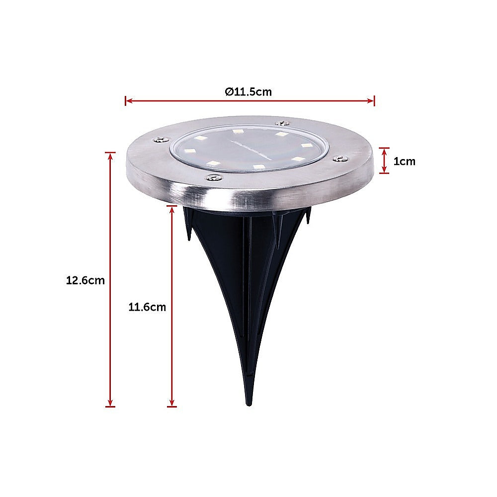 12x Solar Powered LED Buried Inground Recessed Light Garden Outdoor Deck Path