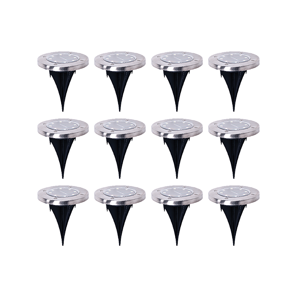 12x Solar Powered LED Buried Inground Recessed Light Garden Outdoor Deck Path