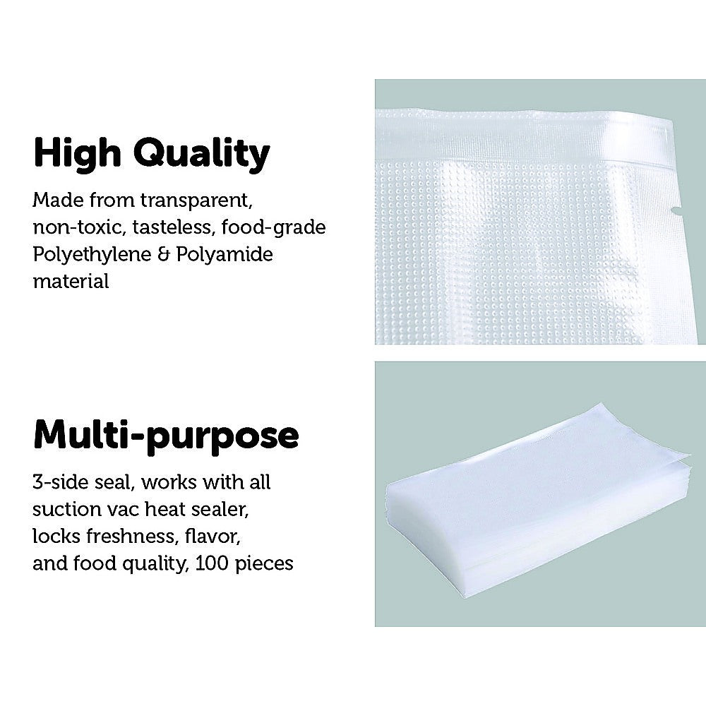 100x Vacuum Sealer Bags Food Storage Saver Heat Seal Cryovac 20cm x 30cm