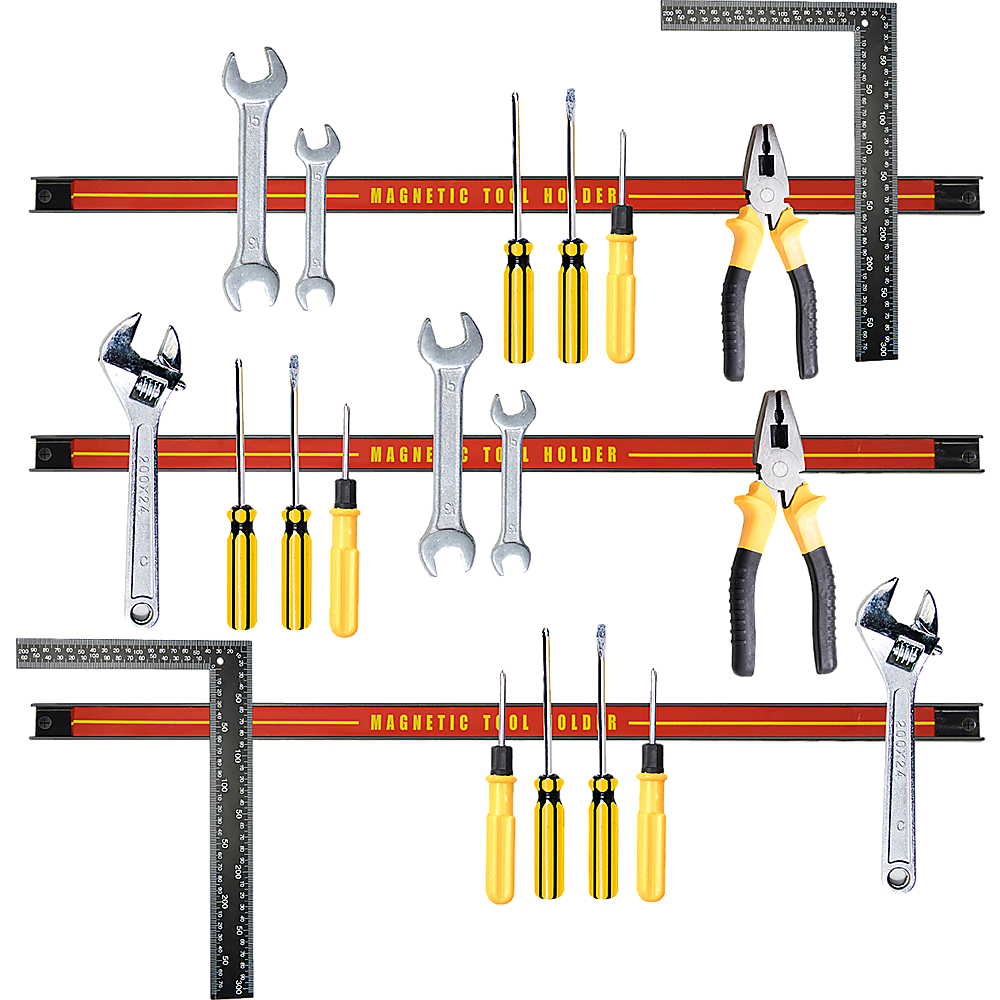 3 x 61cm Magnetic Wall Mounted Tool Holder Storage Organiser Garage Workshop