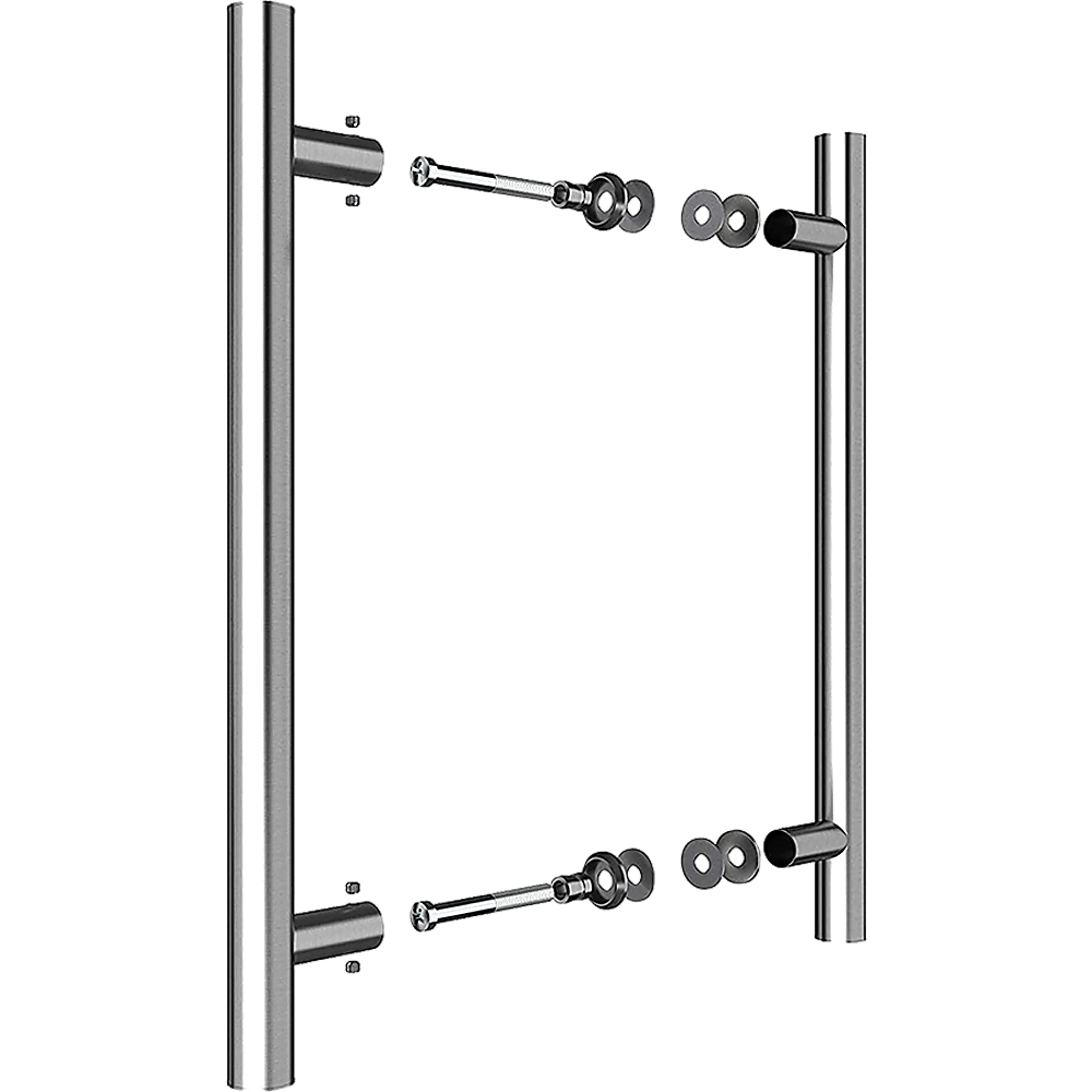 Round 300mm Push Pull Stainless Steel Door Handle Entrance Entry Shower Glass