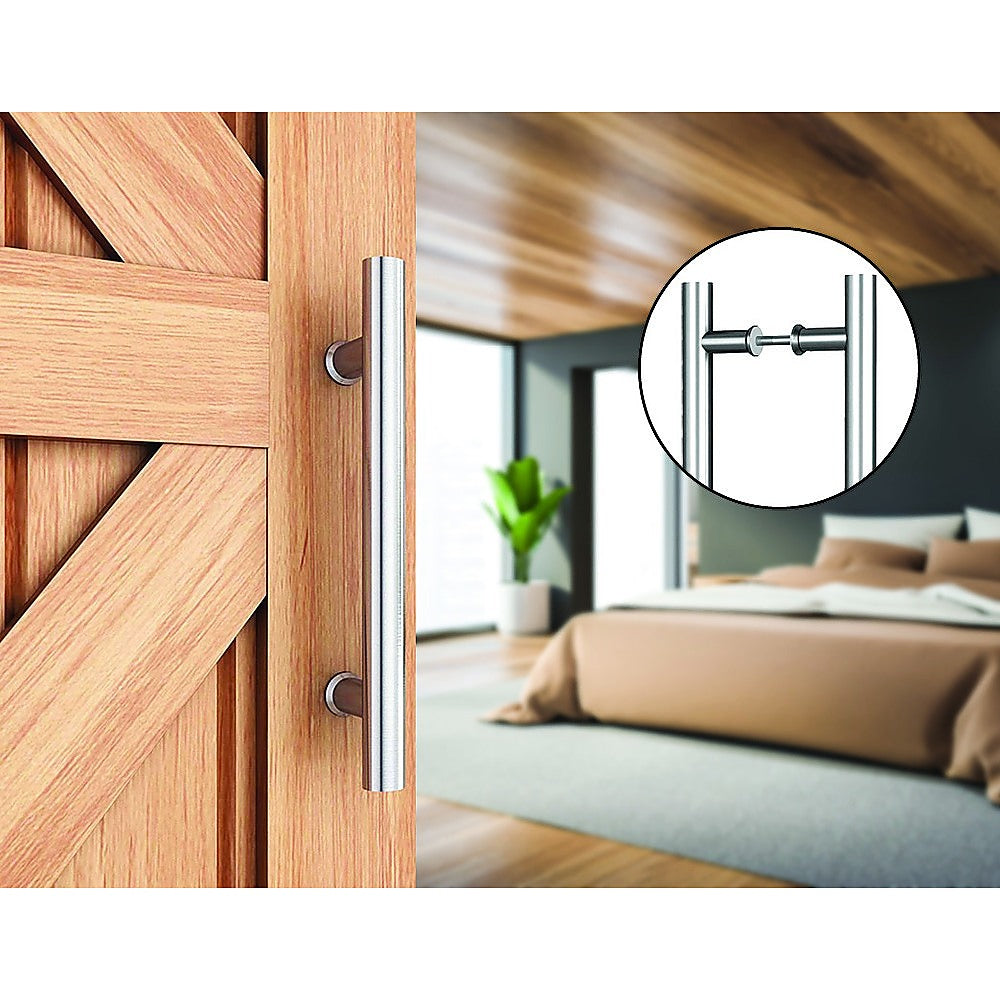 Round 300mm Push Pull Stainless Steel Door Handle Entrance Entry Shower Glass