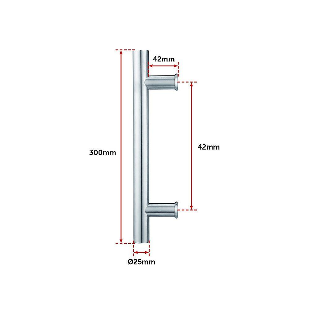 Round 300mm Push Pull Stainless Steel Door Handle Entrance Entry Shower Glass