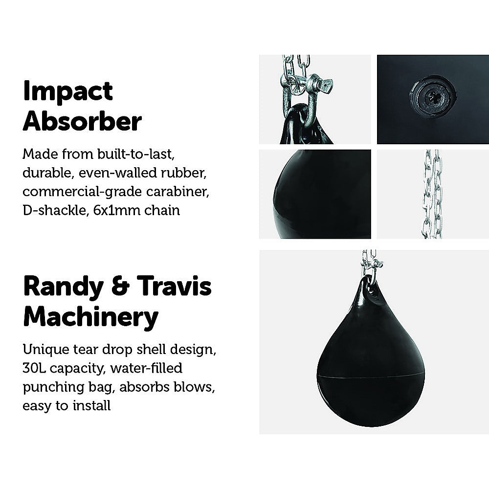 30L Water Punching Bag Aqua with D-Shackle and Chain