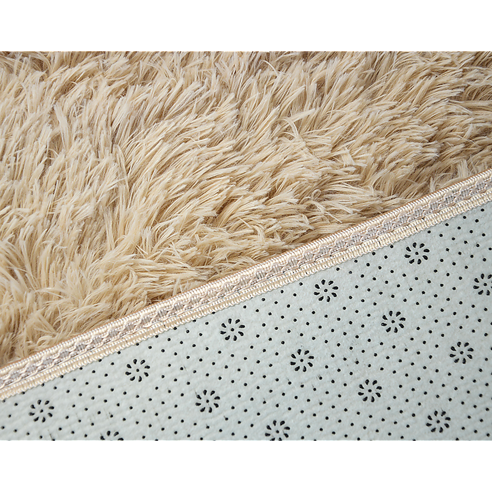 230x200cm Floor Rugs Large Shaggy Rug Area Carpet Bedroom Living Room Mat - Beige