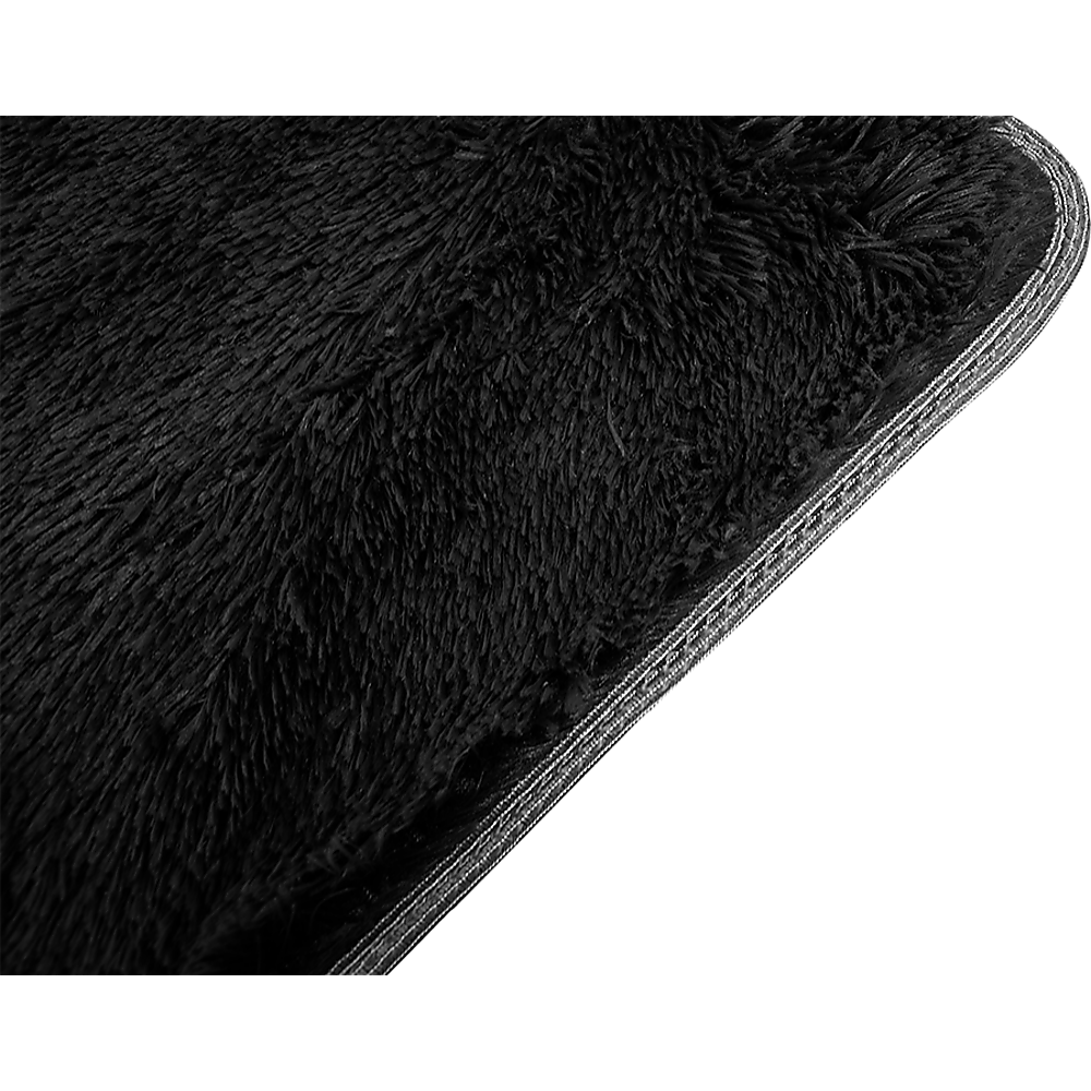 230x200cm Floor Rugs Large Shaggy Rug Area Carpet Bedroom Living Room Mat - Black