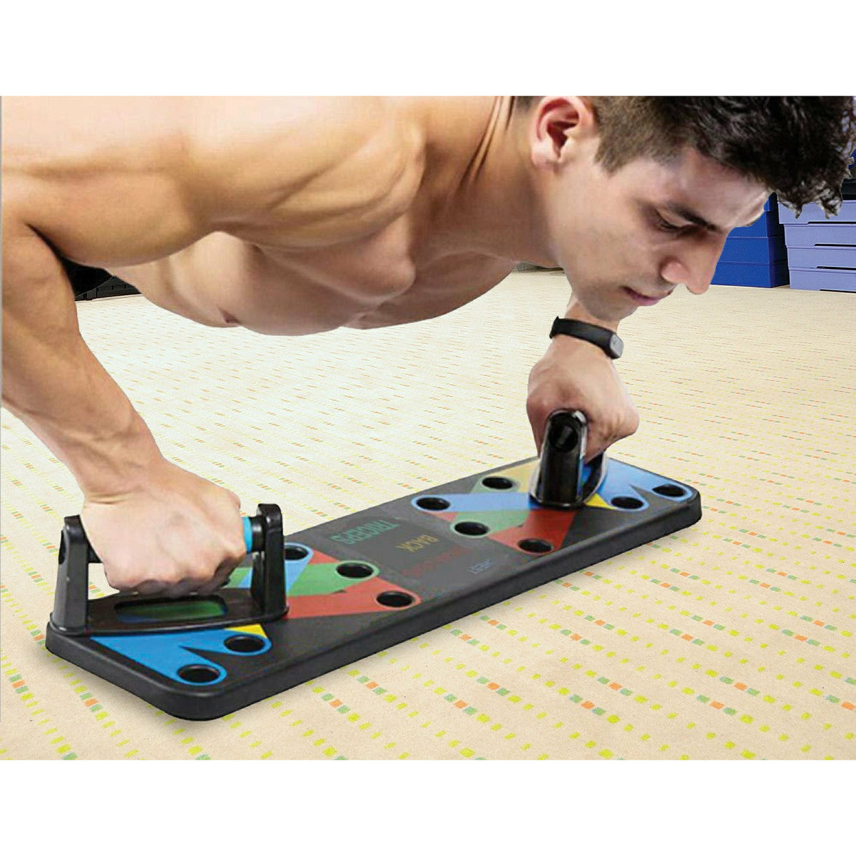 9 in 1 Push Up Board Yoga Bands Fitness Workout Train Gym Exercise Pushup Stand