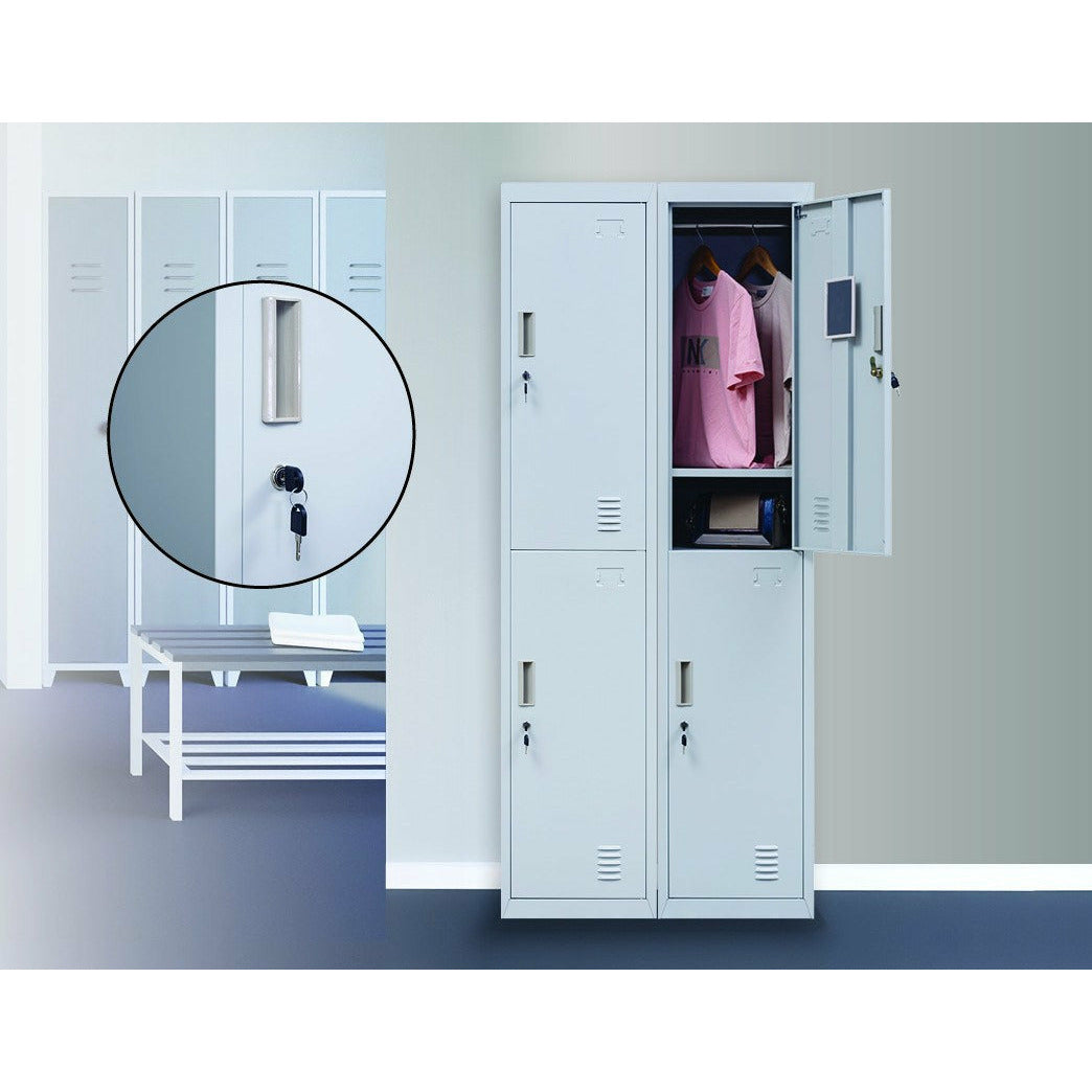 2-Door Vertical Locker for Office Gym Shed School Home Storage