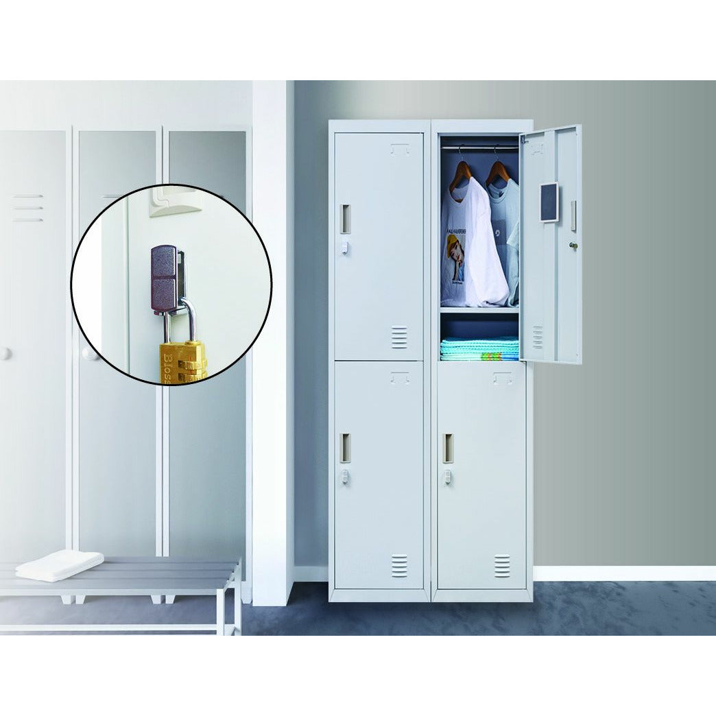 2-Door Vertical Locker for Office Gym Shed School Home Storage